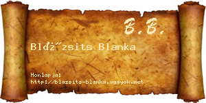 Blázsits Blanka névjegykártya